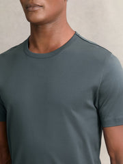 Airwater-Cotton Crew-Neck T-Shirt Airforce Blue | Mens