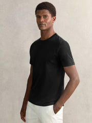 Airwater-Cotton Crew-Neck T-Shirt Black | Mens