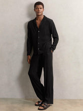 Plissé Wide Leg Trousers Black | Mens