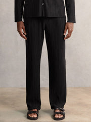 Plissé Wide Leg Trousers Black | Mens