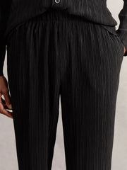Plissé Wide Leg Trousers Black | Mens