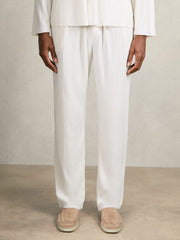 Plissé Wide Leg Trousers Off White | Mens