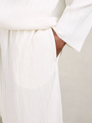 Plissé Wide Leg Trousers Off White | Mens