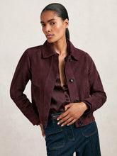 Suede Button Through Jacket Burgundy | Womens