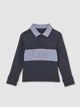 13-14 yrs Cotton Logo-Embroidery Rugby Polo Shirt Airforce Blue/Navy Blue | Children