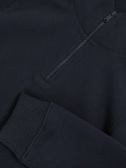 3-9 yrs Textured Half-Zip Sweatshirt with Cotton Navy | Children