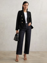 Petite Straight Leg Patch Pocket Jeans Dark Blue | Womens
