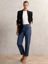 Petite Straight Leg Patch Pocket Jeans Mid Blue | Womens