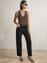 Petite Mid Rise Straight Leg Jeans Black | Womens