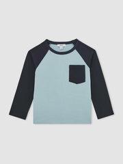 3-9 yrs Cotton Colour-Block Long-Sleeve T-Shirt Navy Blue | Children