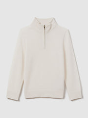 3-9 yrs Wool Half-Zip Funnel Neck Jumper Snow | Children