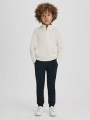 3-9 yrs Wool Half-Zip Funnel Neck Jumper Snow | Children