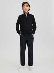 3-9 yrs Wool Half-Zip Funnel Neck Jumper Navy | Children