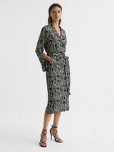 Swirl Print Midi Dress Black/Cream | Womens