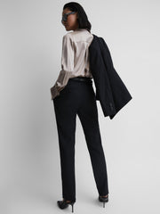 Petite Wool Blend Tapered Suit Trousers Navy | Womens