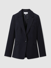 Petite Single Breasted Suit Blazer Navy | Womens