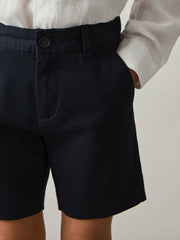 3-9 yrs Cotton Chino Shorts with Stretch Navy | Children