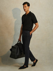 Merino Wool Polo Shirt Black | Mens