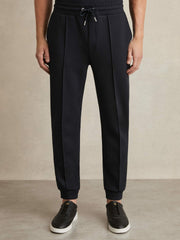 Drawstring Jersey Joggers Navy Blue | Mens