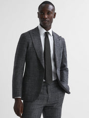 Textured Silk Blend Tie Black | Mens