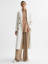 Petite Relaxed Wool Blend Blindseam Belted Coat Cream | Womens