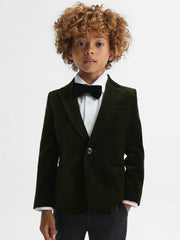 9-14 yrs Slim Fit Velvet Single Breasted Blazer Emerald | Children