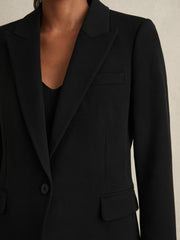 Tailored Single Breasted Suit Blazer Black | Womens
