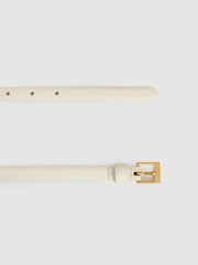 Thin Leather Belt Off White | Womens