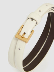 Thin Leather Belt Off White | Womens