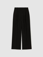 Petite Half-Elasticated Wide Leg Trousers Black | Womens