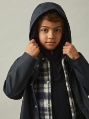 9-13 yrs Water Repellent Hooded Coat Navy | Children