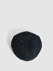 Wool Blend Baker Boy Cap Navy | Mens