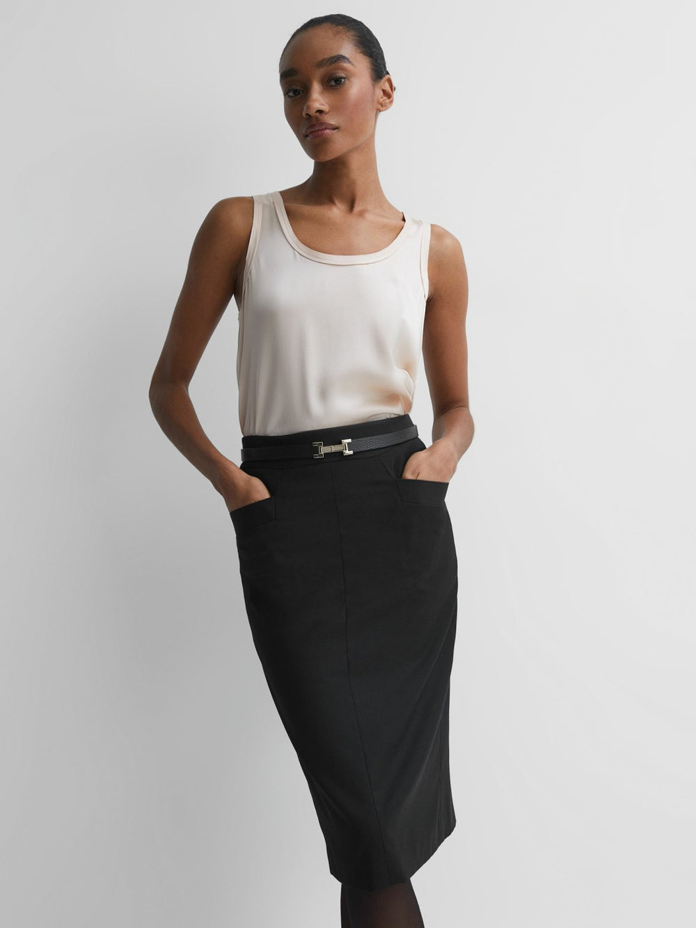 Tailored Pencil Skirt Black | Womens