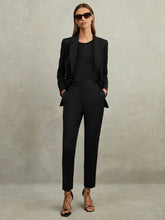 Wool Blend Tapered Suit Trousers Black | Womens
