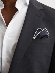Polka Dot Silk Pocket Square Navy | Mens