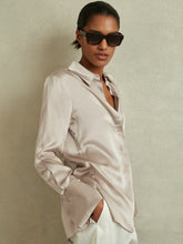 Silk Double-Cuff Button-Through Shirt Champagne | Womens