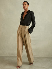 Silk Double-Cuff Button-Through Shirt Black | Womens