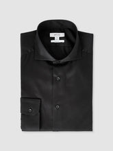 Slim Fit Cotton-Twill Two-Fold Shirt Slim-Fit Black | Mens