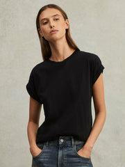 Cotton-Jersey Crew Neck T-Shirt Black | Womens
