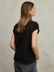 Cotton-Jersey Crew Neck T-Shirt Black | Womens