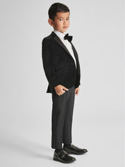 4-9 yrs Single Breasted Velvet Blazer Black | Children
