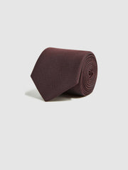 Textured Silk Blend Tie Burgundy | Mens