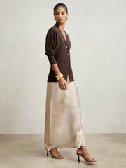 Silk Slip Maxi Skirt Champagne Neutral | Womens