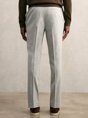 Slim-Fit Internal-Drawstring Trousers Grey | Mens