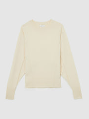 Wool-Blend Reverse-Seam Batwing Jumper With Cashmere Cream | Womens