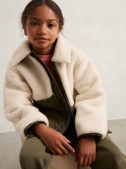 9-13 yrs Quilted Borg Jacket Ecru | Children