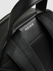 Micro-Grain Leather Backpack Black | Mens