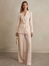 Petite Wide-Leg Suit Trousers Pink | Womens