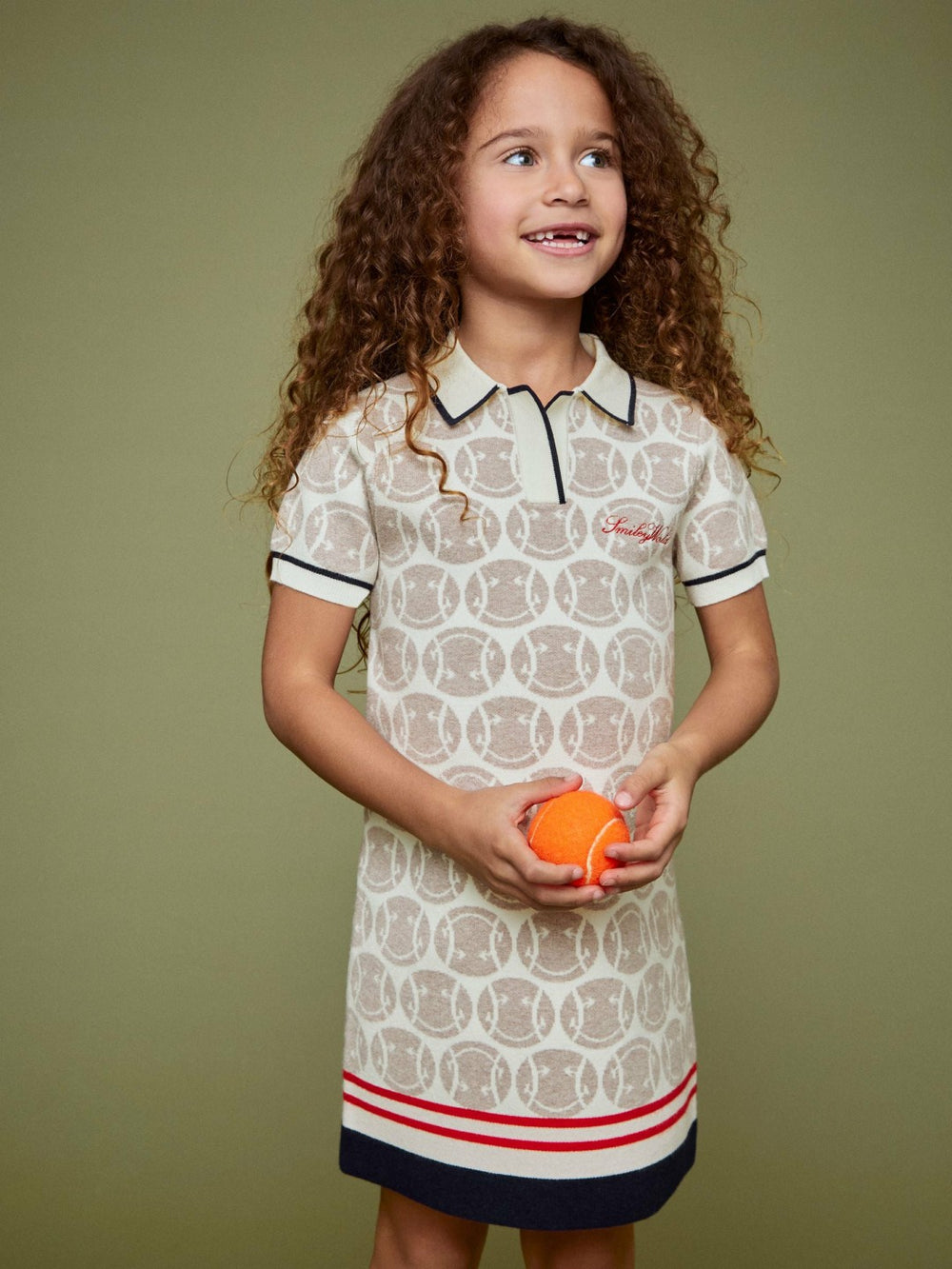 4-9 yrs SmileyWorld Knitted Polo Dress Off White | Children