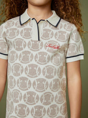4-9 yrs SmileyWorld Knitted Polo Dress Off White | Children
